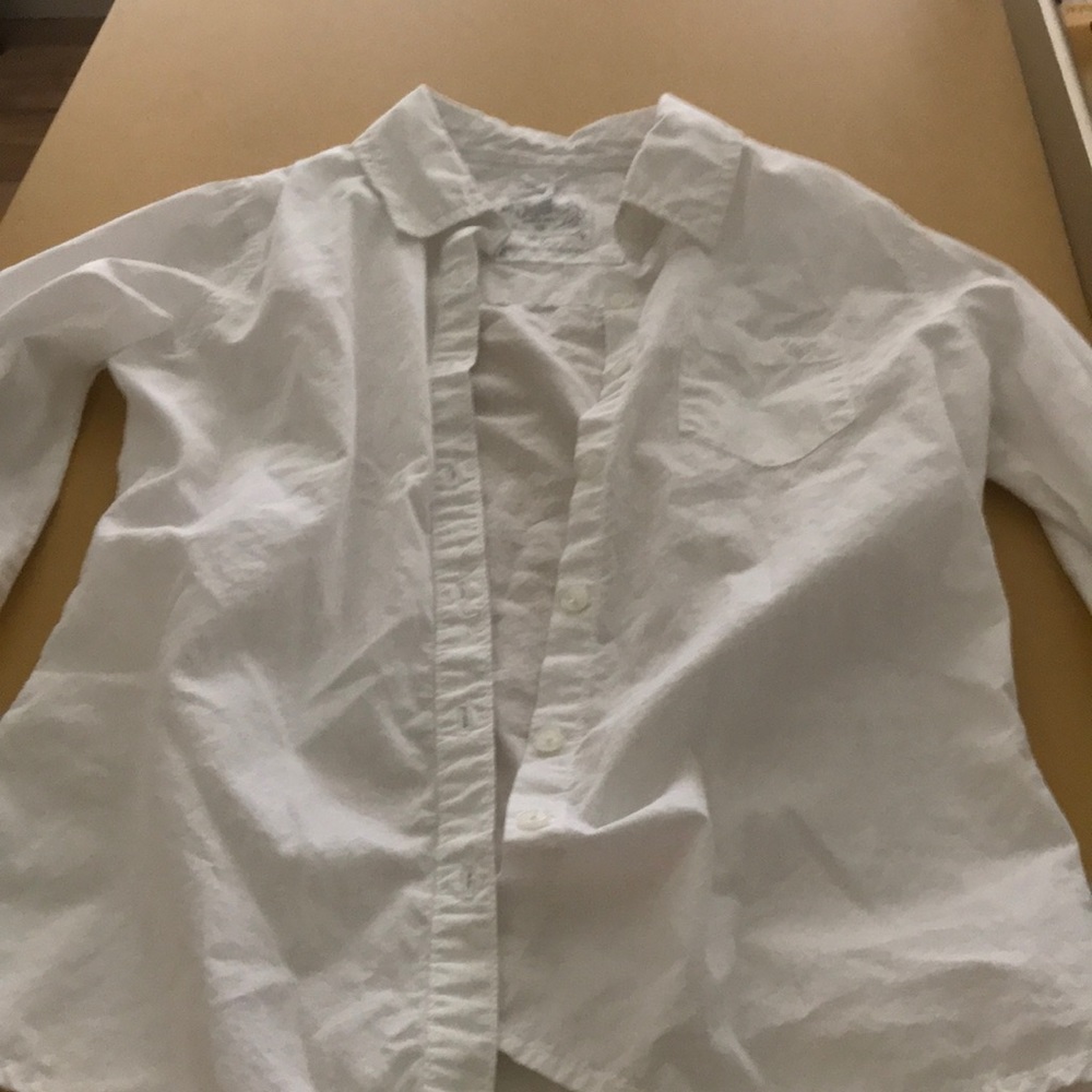 Girls white long/sleeved collared shirt